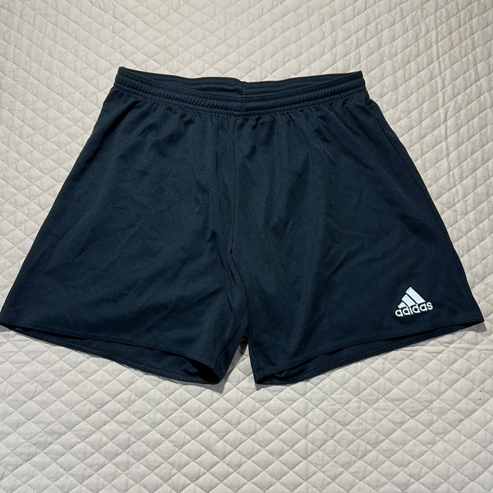 Adidas AEROREADY BLACK SHORTS. White Embroidered Logo. Size Large.